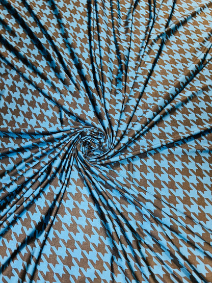 Houndstooth design print on great quality of nylon spandex 4-way stretch 58/60” Sold by the YD. Ships worldwide from L.A