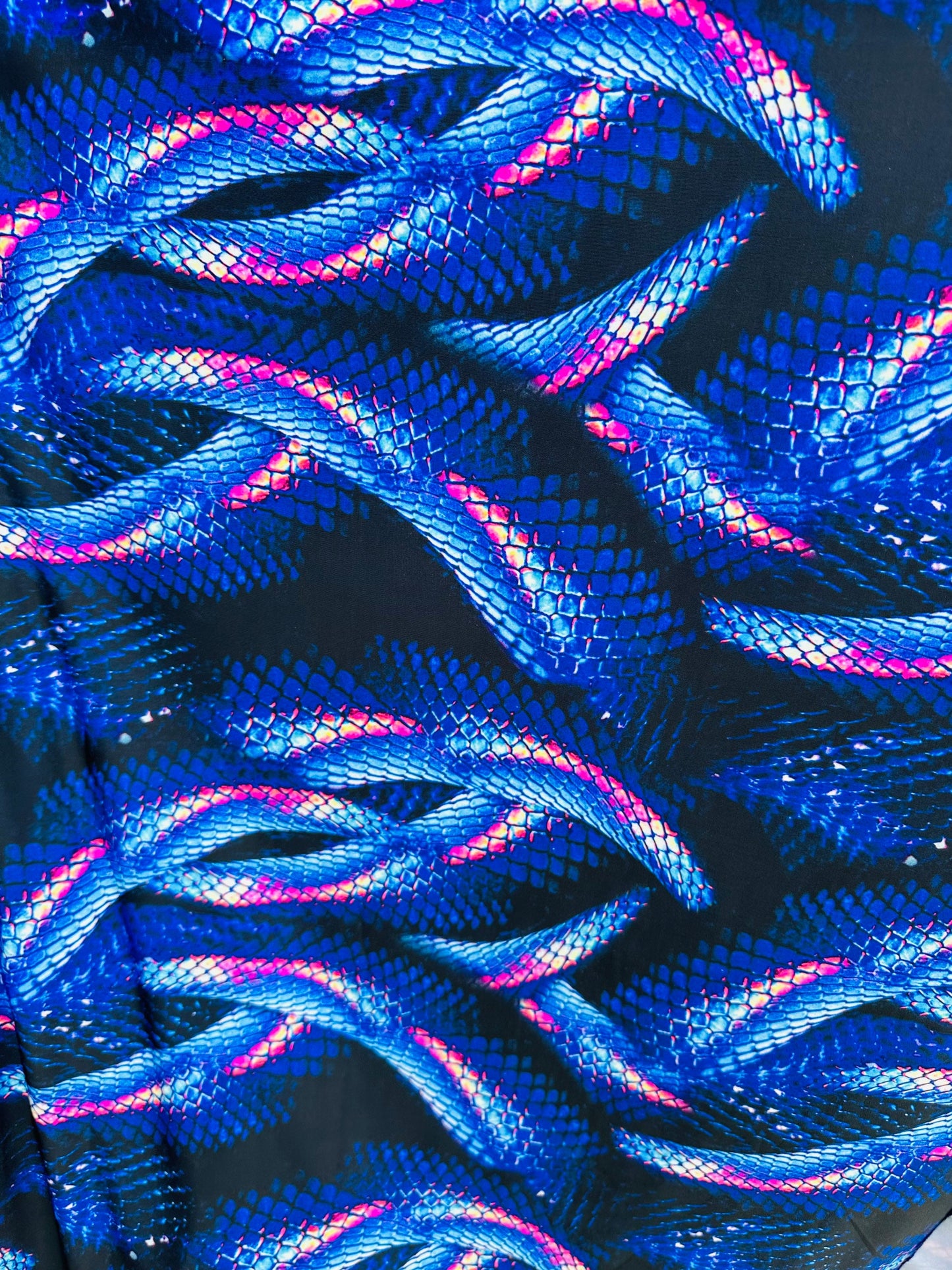 Anaconda Amazon design exotic snake print on great quality of nylon spandex 4-way stretch 58/60”