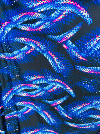 Anaconda Amazon design exotic snake print on great quality of nylon spandex 4-way stretch 58/60”