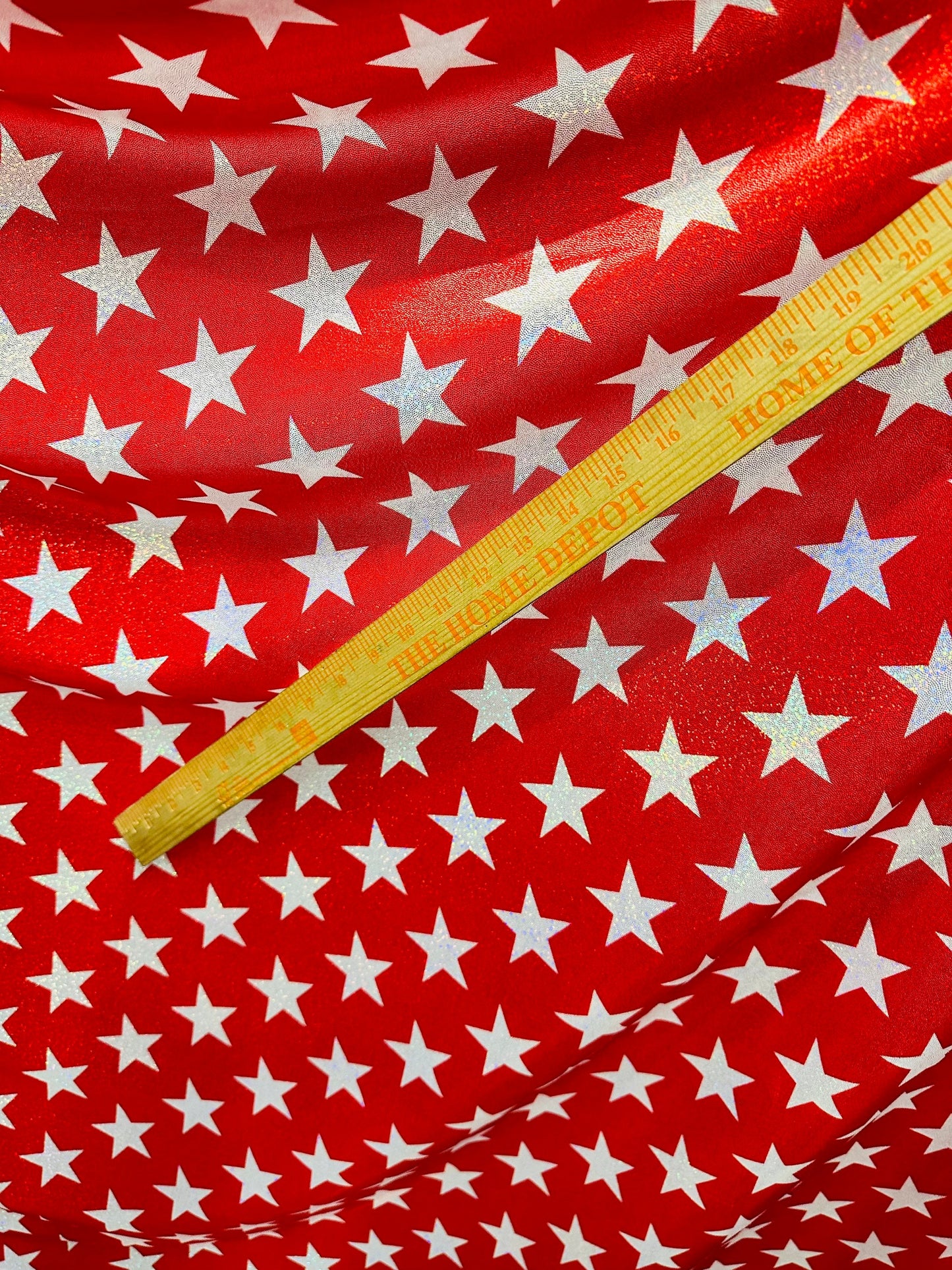 Freedom American flag design metallic stars design and metallic stripes design 4-way stretch 58/60” Sold by the YD. Ships worldwide from Los