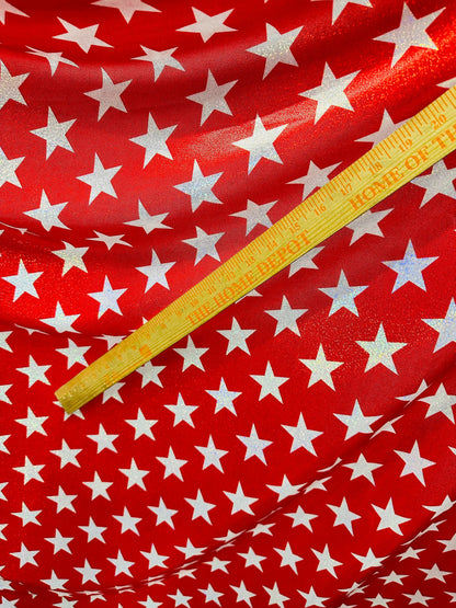 Freedom American flag design metallic stars design and metallic stripes design 4-way stretch 58/60” Sold by the YD. Ships worldwide from Los