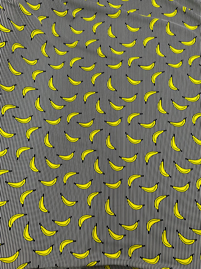 New banana design print on best quality of nylon spandex 4-way stretch 58/60” Sold by the YD. Ships worldwide from L.A