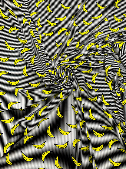 New banana design print on best quality of nylon spandex 4-way stretch 58/60” Sold by the YD. Ships worldwide from L.A