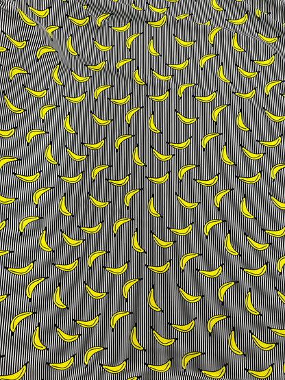 New banana design print on best quality of nylon spandex 4-way stretch 58/60” Sold by the YD. Ships worldwide from L.A