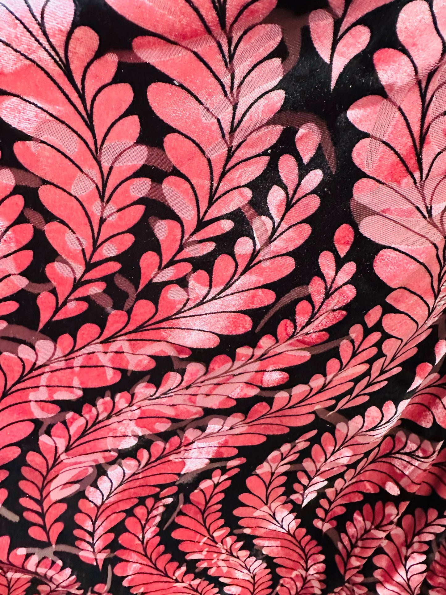 New Luxury Italian Burnout stretch velvet leaves abstract design silky high quality 4-way stretch 54/55” Sold by the YD. Ships worldwide