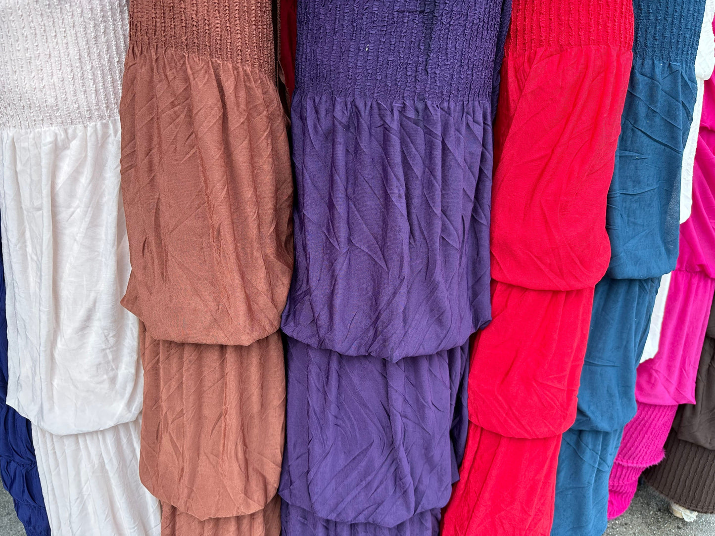 Luxury 3 layer ruffle design poly spandex high quality fabrics 36” Sold by the YD. Ships worldwide from Los Angeles California USA