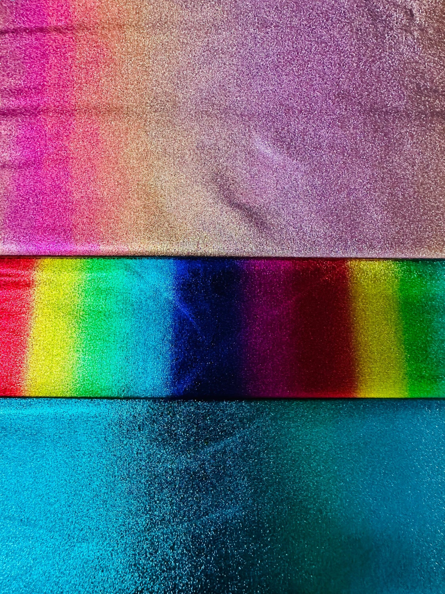Ombre design all over foil nylon spandex 4-way stretch 58/60” Sold by the YD. Ships worldwide from Los Angeles California USA