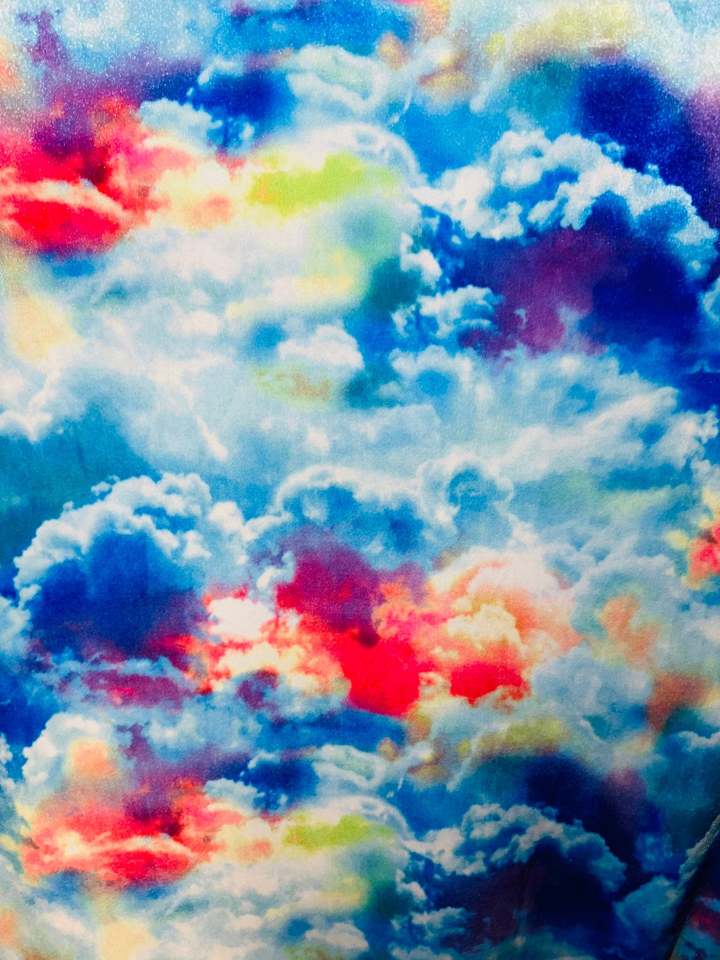 New Celestial clouds design print on great quality of stretch velvet4-way Stretch 58/60” Sold by the YD. Ships worldwide from Los Angeles CA