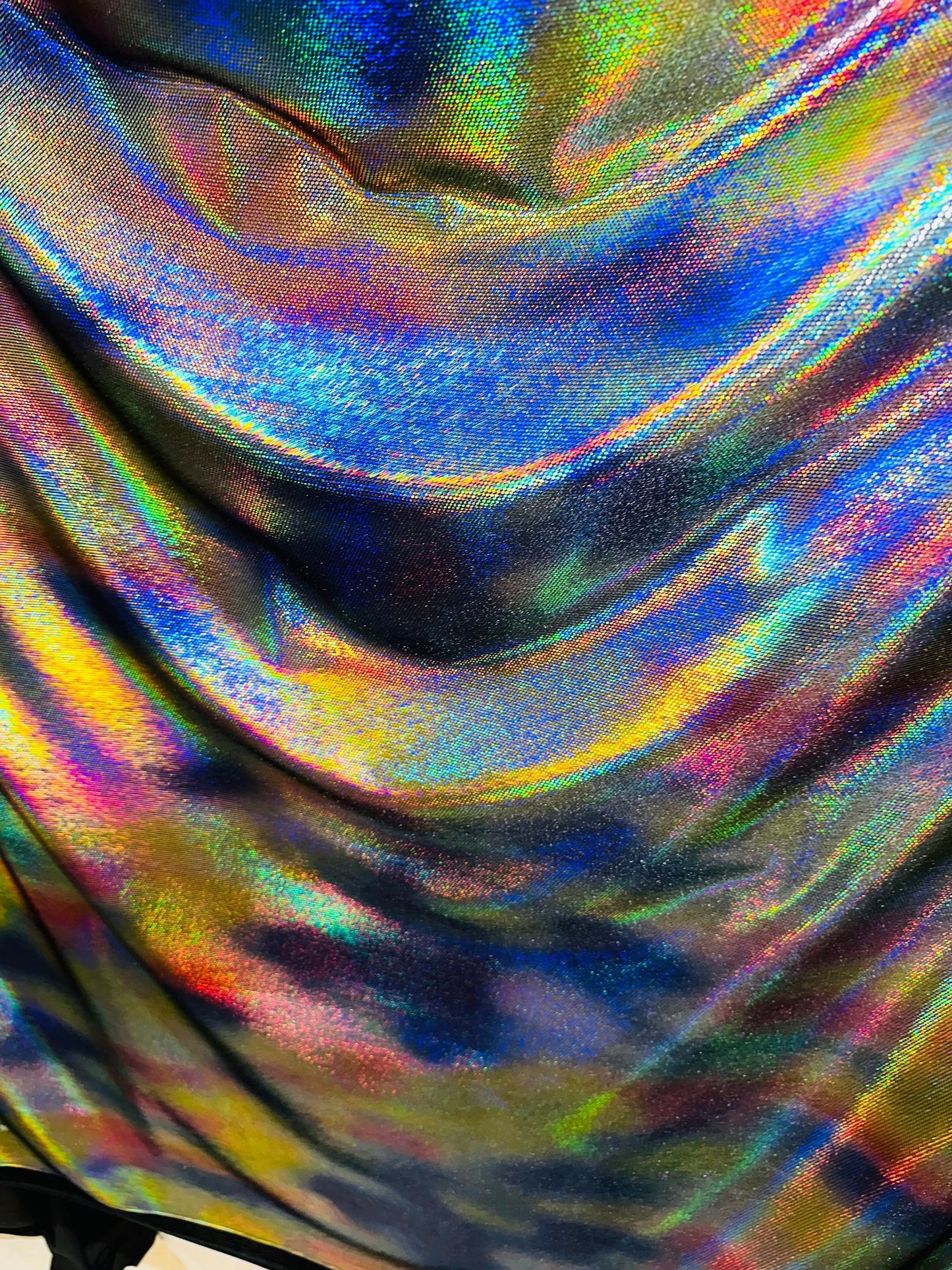 Chameleon Exotic design rainbow iridescent metallic stretch velvet 4-way stretch 58/60” Sold by the YD.