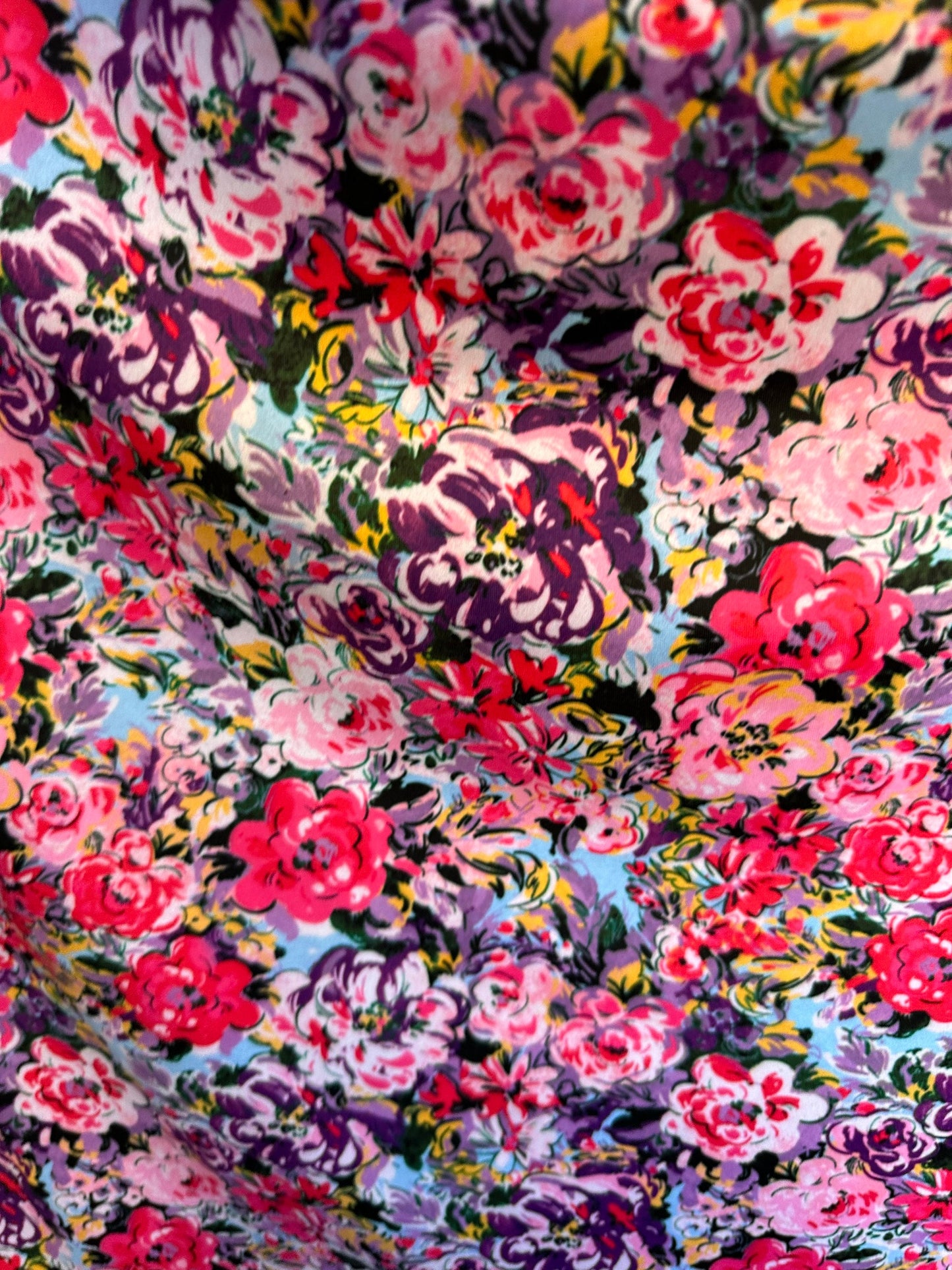 New Luxury Floral design Multicolor print on great quality of nylon spandex 4-way stretch 58/60” Sold by the YD.