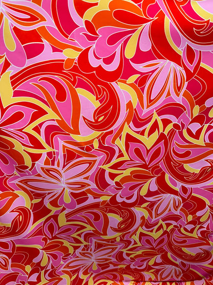 Floral abstract design print on best quality of nylon spandex 4-way stretch 58/60” Sold by the YD. Ships worldwide from L.A