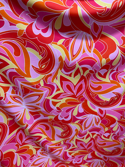 Floral abstract design print on best quality of nylon spandex 4-way stretch 58/60” Sold by the YD. Ships worldwide from L.A