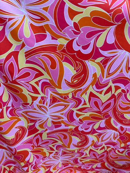 Floral abstract design print on best quality of nylon spandex 4-way stretch 58/60” Sold by the YD. Ships worldwide from L.A