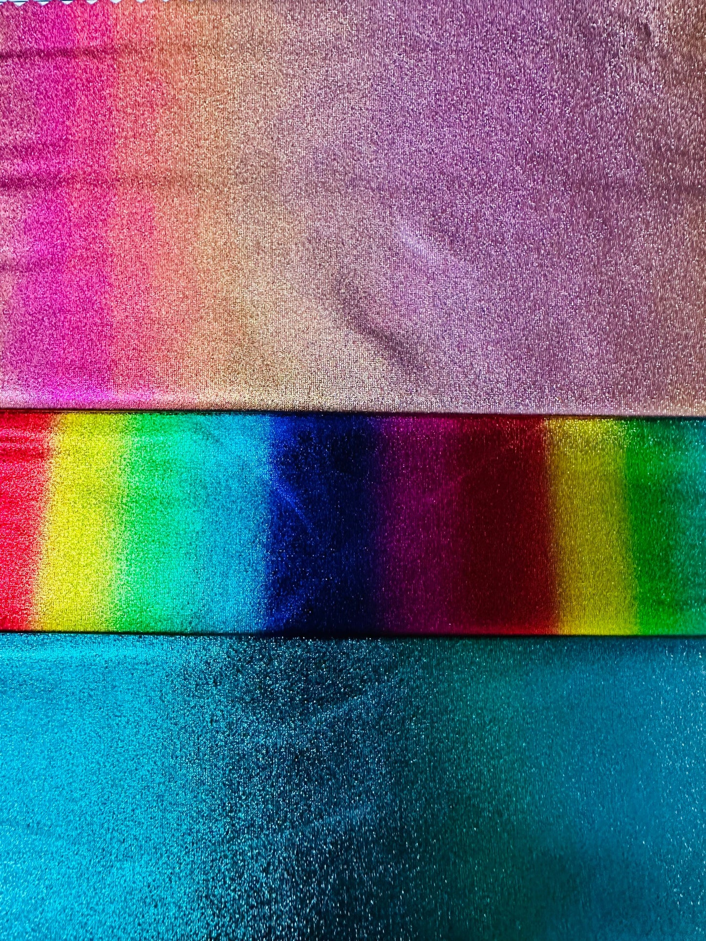 Ombre design all over foil nylon spandex 4-way stretch 58/60” Sold by the YD. Ships worldwide from Los Angeles California USA