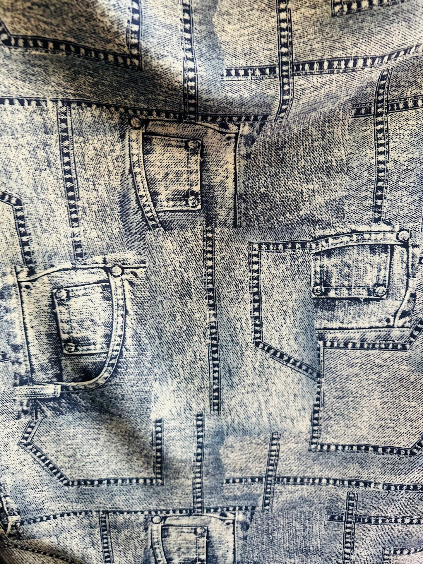 New denim jeans design print on great quality of nylon spandex 4-way stretch 58/60” Sold by the YD.