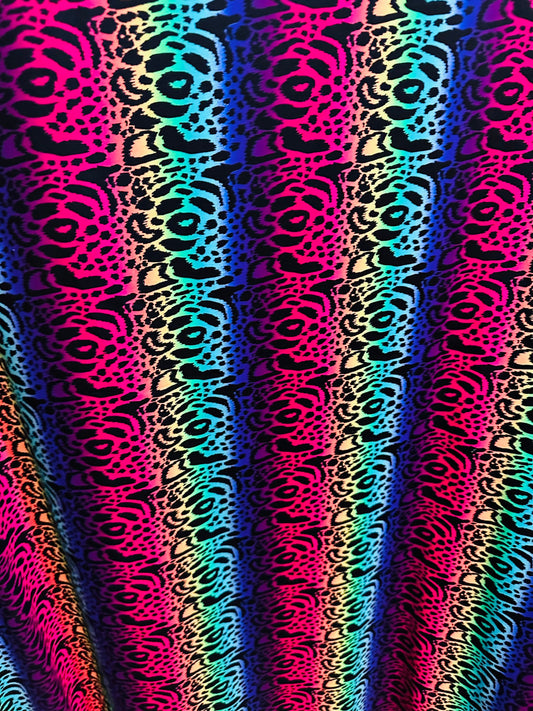 New Exotic Animal design rainbow print on best quality of nylon spandex 4-way stretch 58/60” Sold by the YD. Ships worldwide from LA