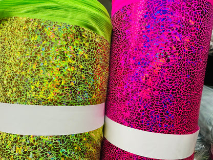 Wild Reptile Design hologram metallic nylon spandex 4-way stretch 58/60” Sold by the YD. Ships worldwide from Los Angeles California USA