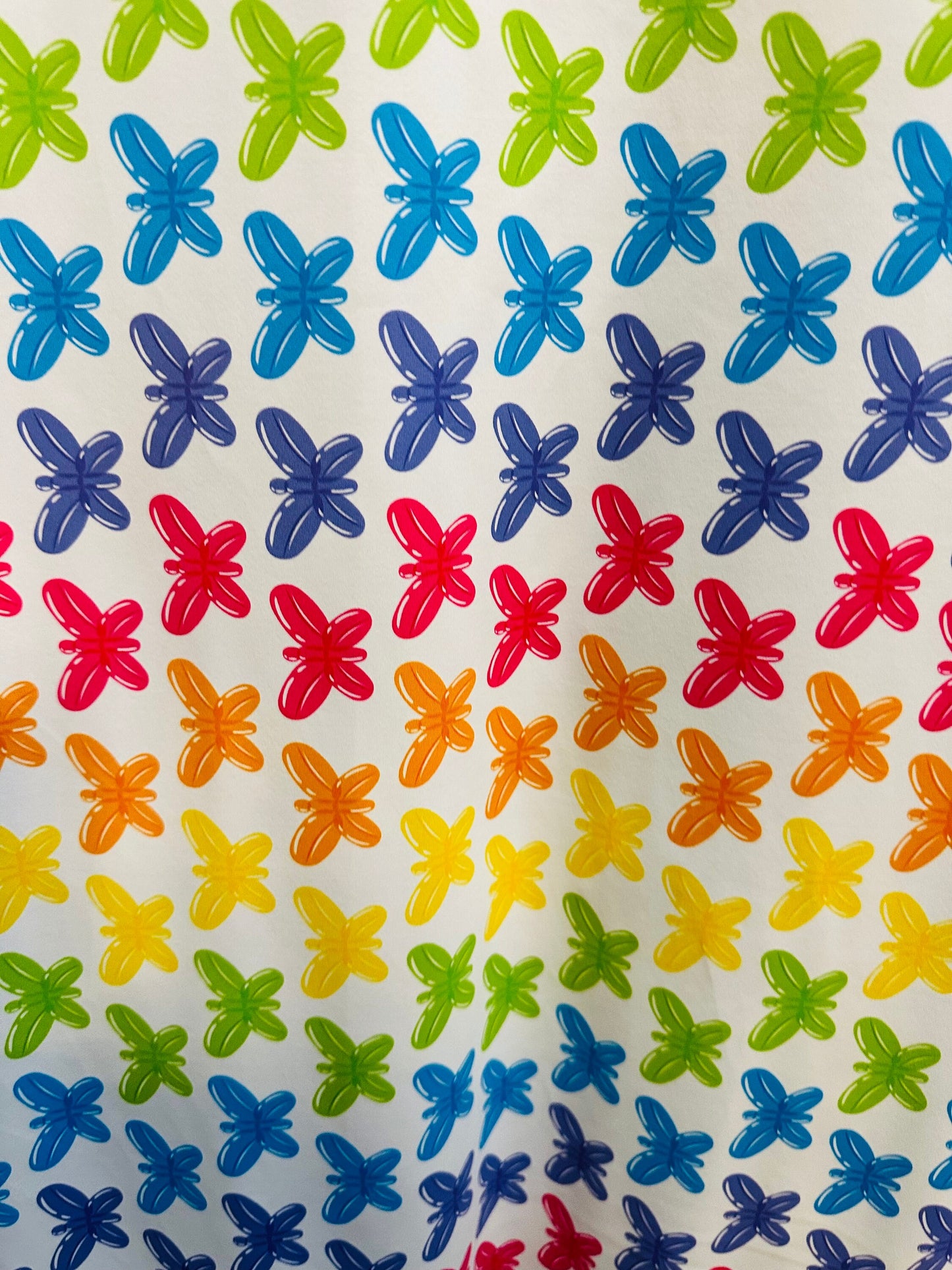 Rainbow Butterfly abstract design print on great quality of nylon spandex 4-way stretch 58/60”