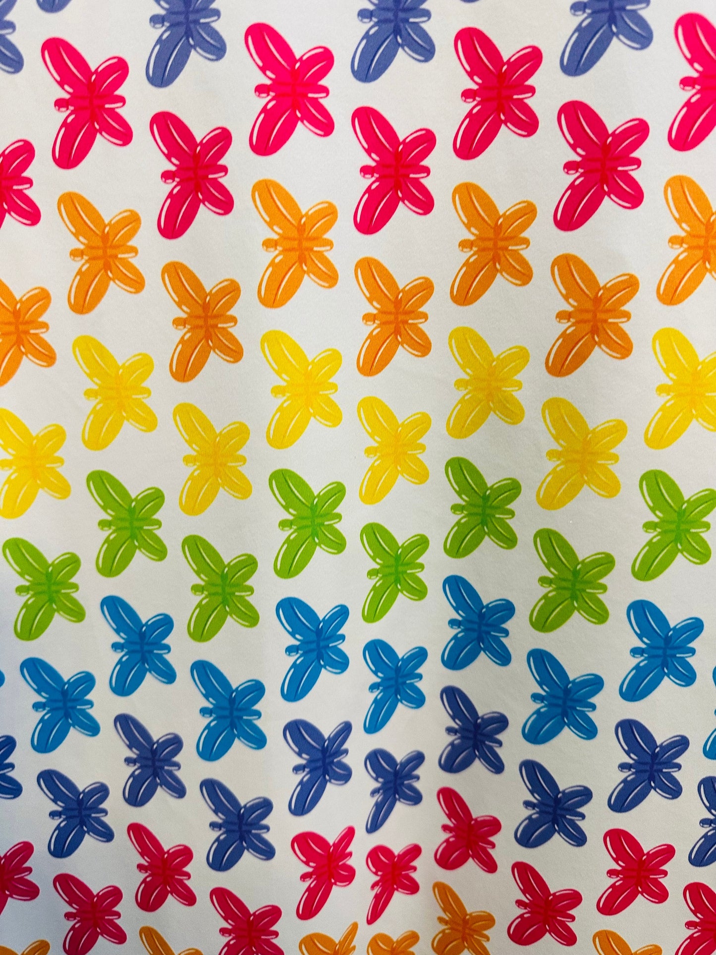 Rainbow Butterfly abstract design print on great quality of nylon spandex 4-way stretch 58/60”