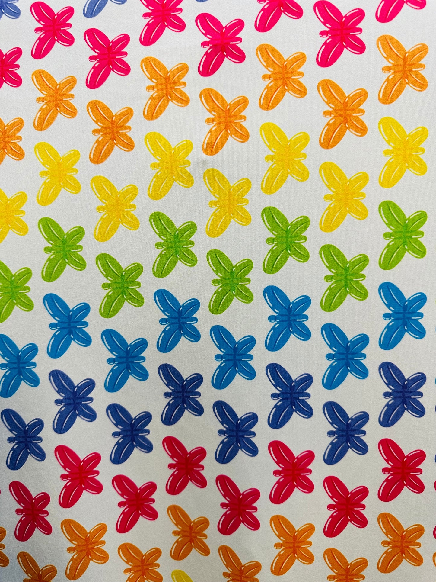 Rainbow Butterfly abstract design print on great quality of nylon spandex 4-way stretch 58/60”