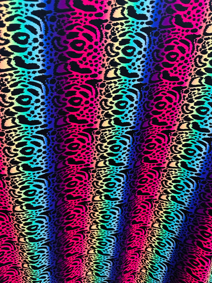 New Exotic Animal design rainbow print on best quality of nylon spandex 4-way stretch 58/60” Sold by the YD. Ships worldwide from LA