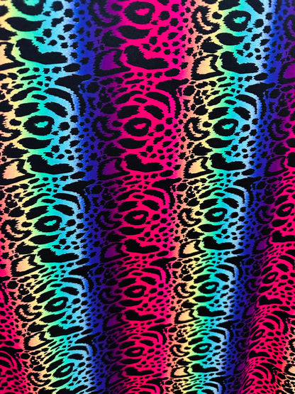 New Exotic Animal design rainbow print on best quality of nylon spandex 4-way stretch 58/60” Sold by the YD. Ships worldwide from LA