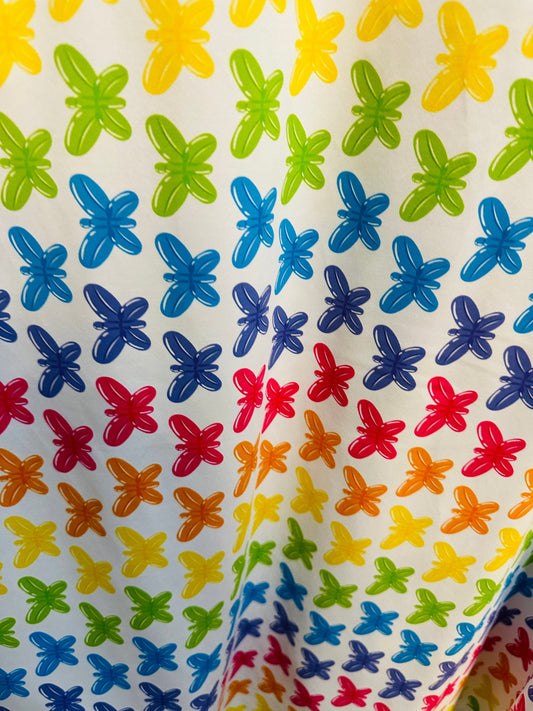 Rainbow Butterfly abstract design print on great quality of nylon spandex 4-way stretch 58/60”