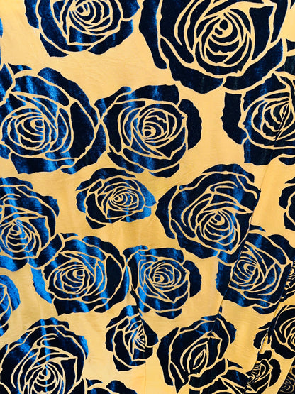 Luxury Victoria Rose design  burnout stretch velvet 4-way stretch 58/60” high Italian quality fabrics by AlexLAFabrics