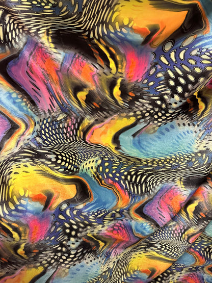 Safari exotic design multicolor print on great quality of stretch velvet 4-way stretch 58/60”