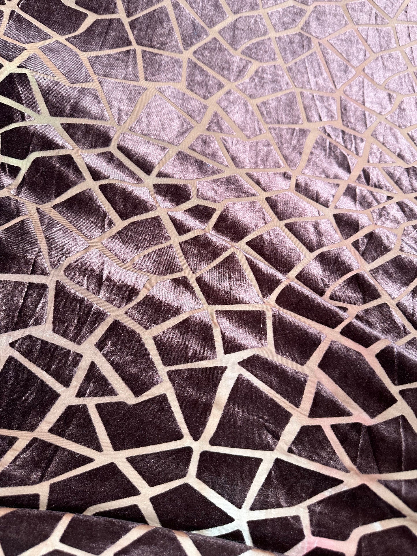 New Exotic Giraffe design high quality burnout stretch velvet 4-way stretch 58/60” Sold by the YD.