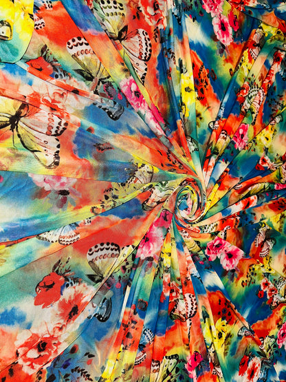 Éxito Butterfly design print on great quality of nylon power mesh 4-way stretch 58/60”