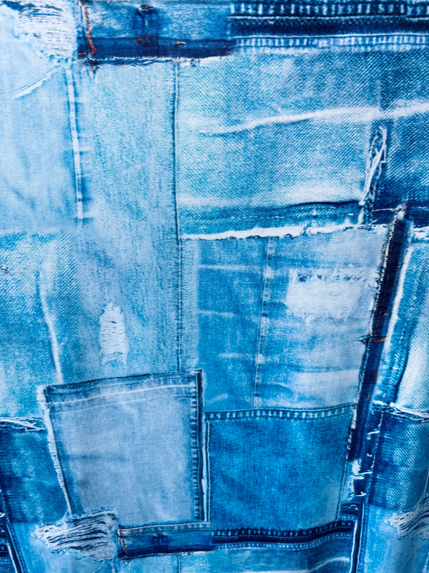 New Denim jeans design print on great quality of poly spandex 4-way stretch 58/60”