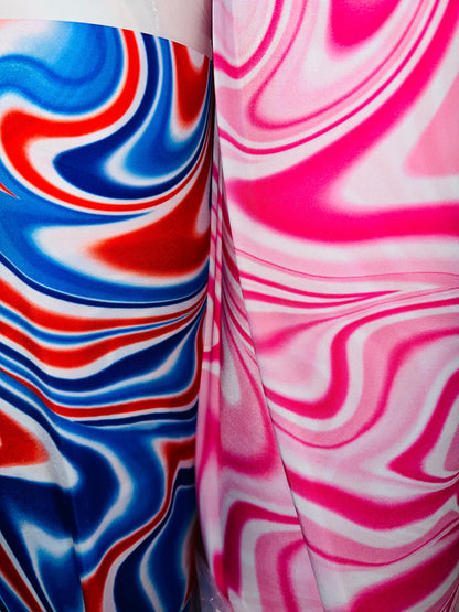 New Lava abstract design print on great quality of nylon spandex 4-way stretch 58/60”