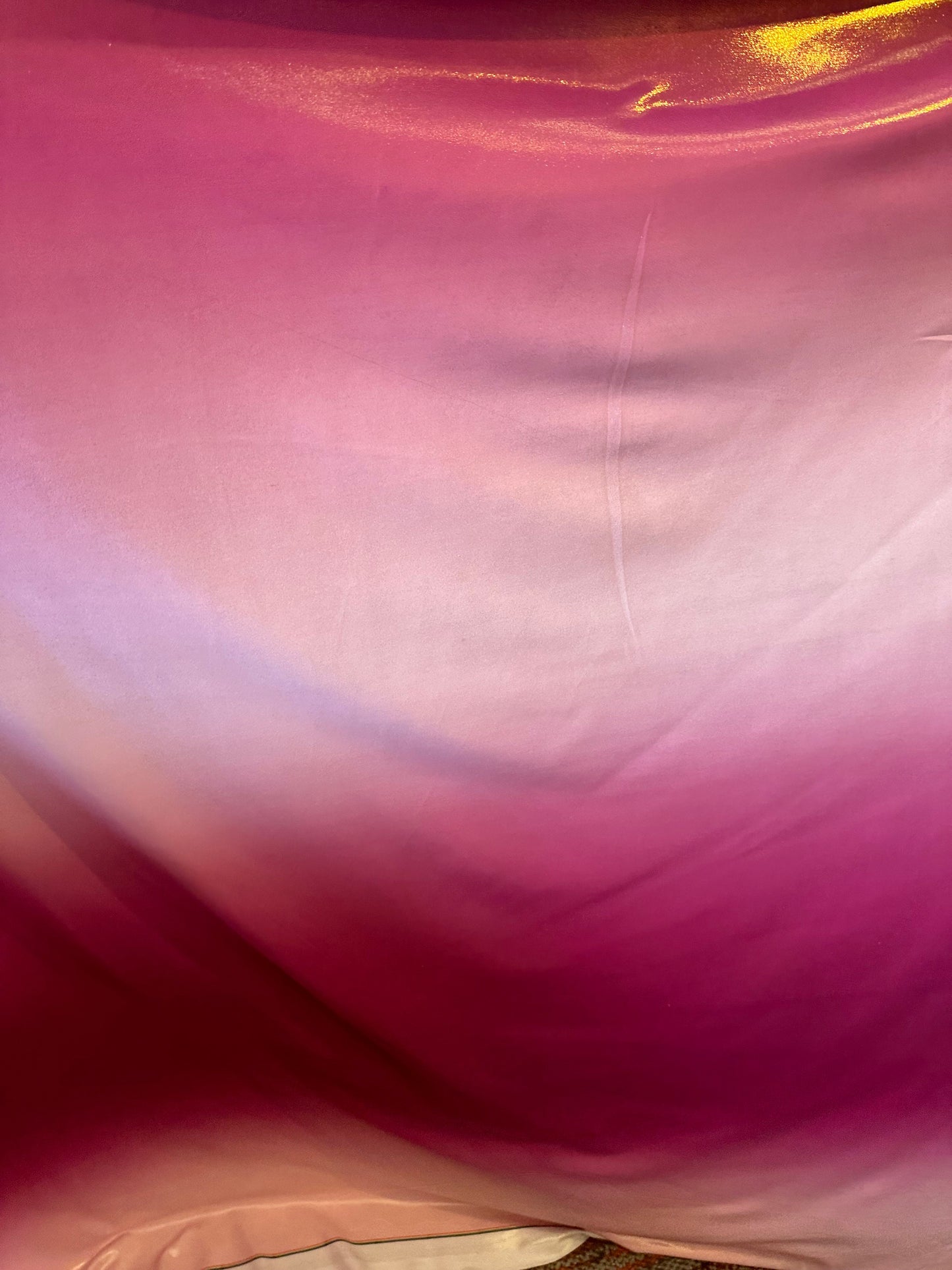 Ombre design metallic nylon spandex with foggy foil 4-way stretch 58/60” Sold by the YD.
