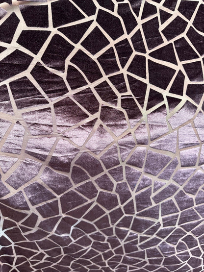 New Exotic Giraffe design high quality burnout stretch velvet 4-way stretch 58/60” Sold by the YD.