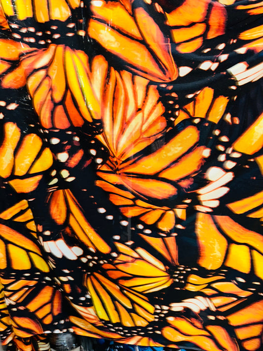 New Butterfly abstract design print on great quality of power mesh 4-way stretch 58/60”