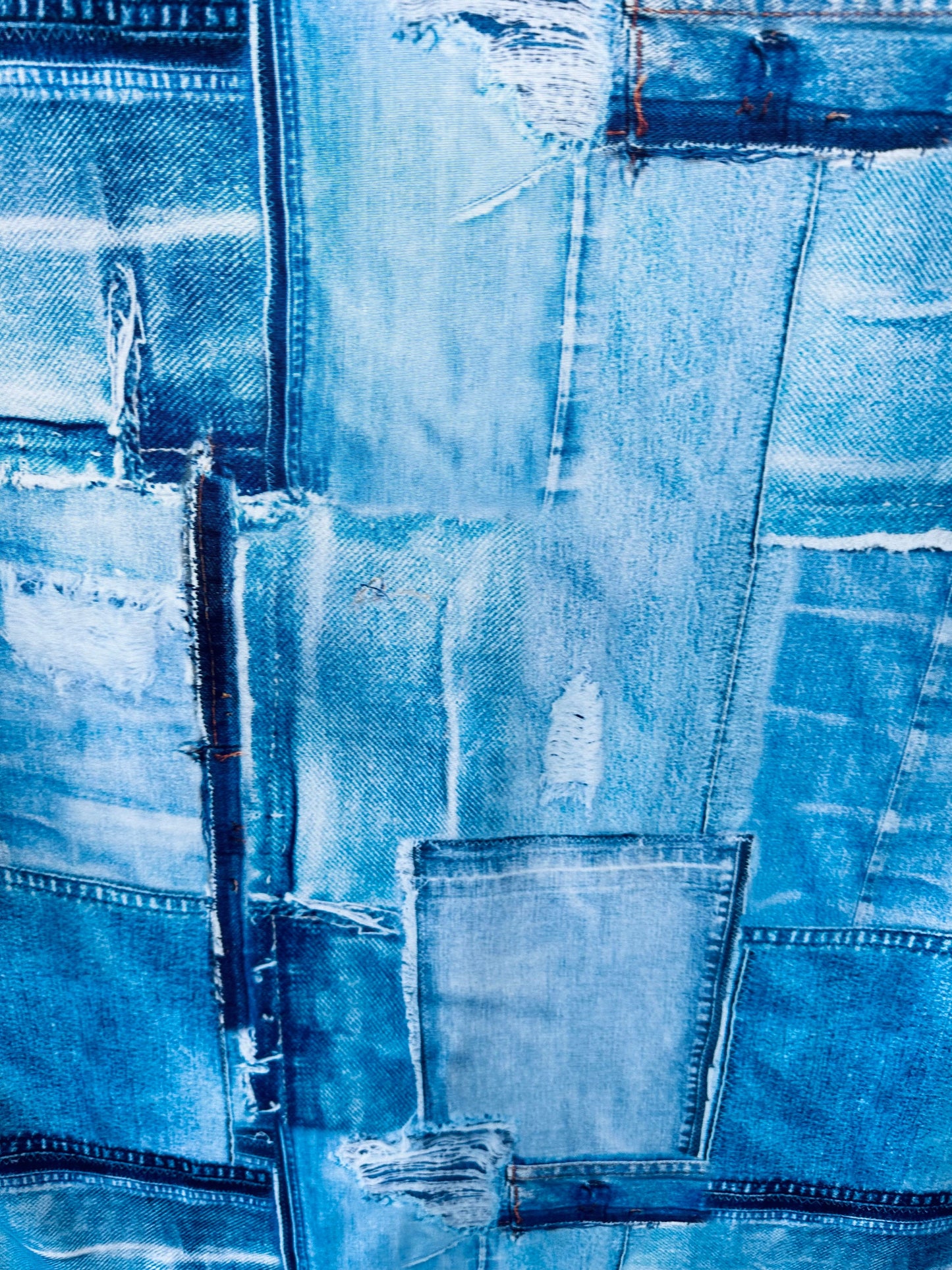 New Denim jeans design print on great quality of poly spandex 4-way stretch 58/60”