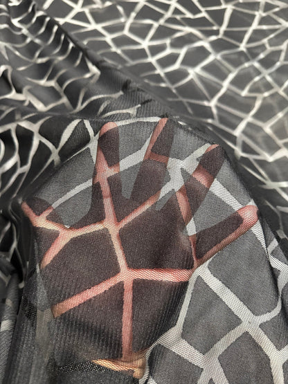 Giraffe exotic design on burnout power mesh 4-way stretch 58/60”