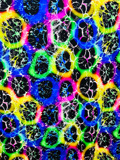 New Luxury Rainbow abstract design multicolor print on best quality of nylon spandex 4-way stretch 58/60”