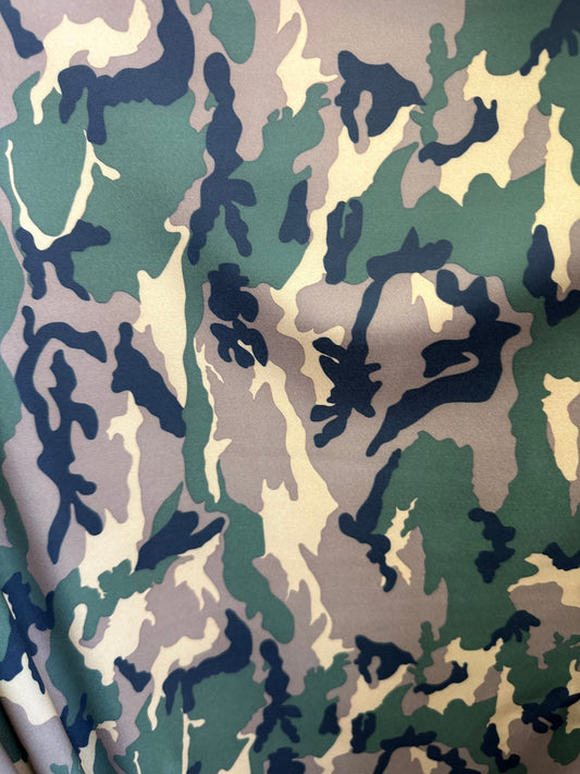 Camouflage classic design print on great quality of nylon spandex 4-way stretch 58/60”