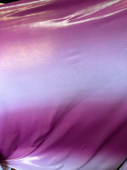 Ombre design metallic nylon spandex with foggy foil 4-way stretch 58/60” Sold by the YD.