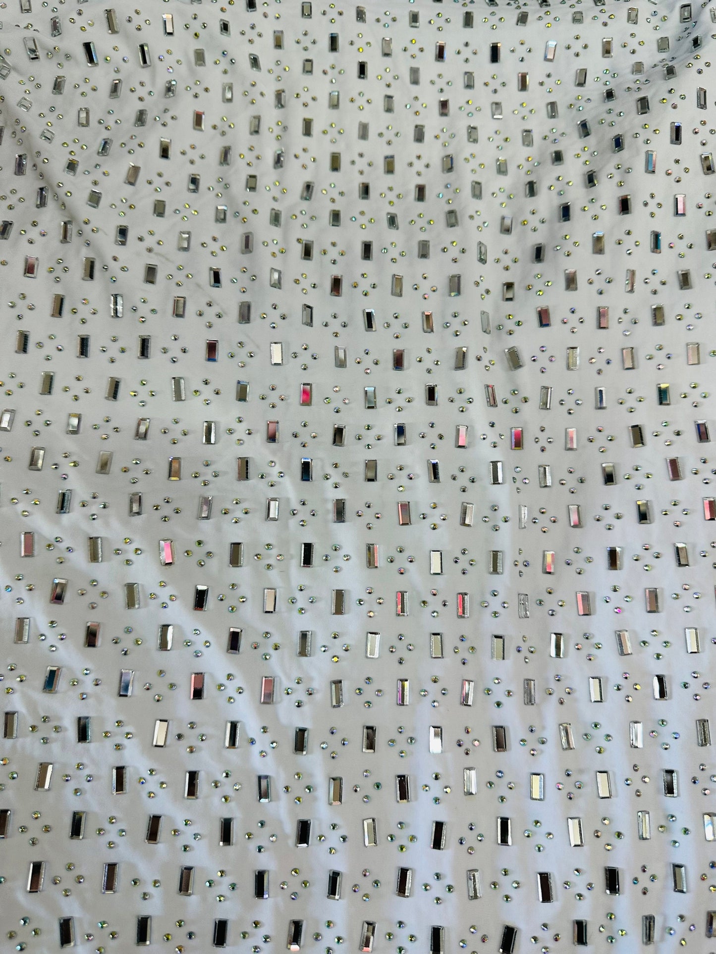 Jewel design rhinestone on best quality of spandex base 4-way stretch 58/60” High quality fabrics by AlexLAFabrics