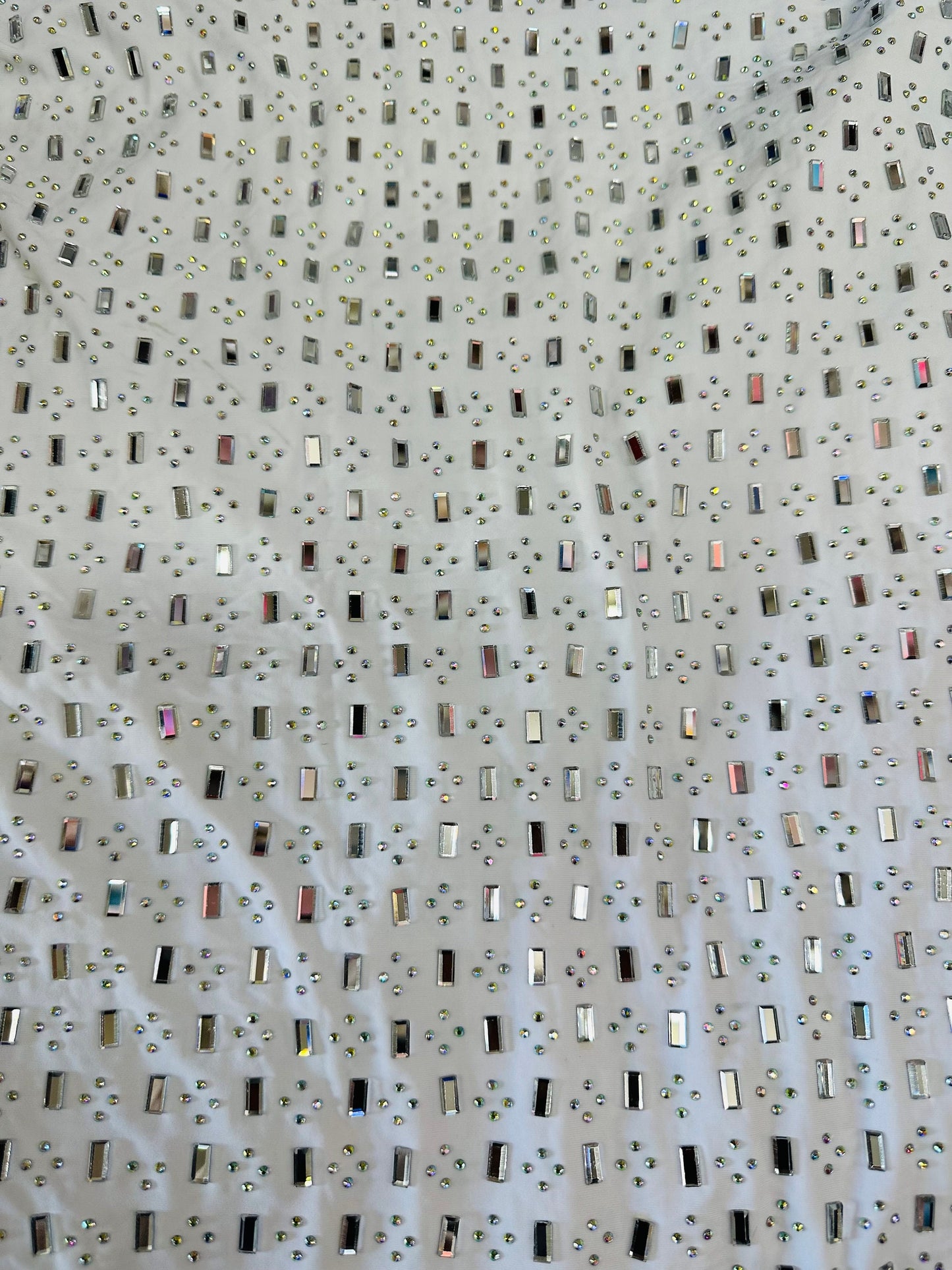 Jewel design rhinestone on best quality of spandex base 4-way stretch 58/60” High quality fabrics by AlexLAFabrics