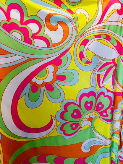 New floral design pastel colors print on poly spandex light weight 4-way stretch 58/60”