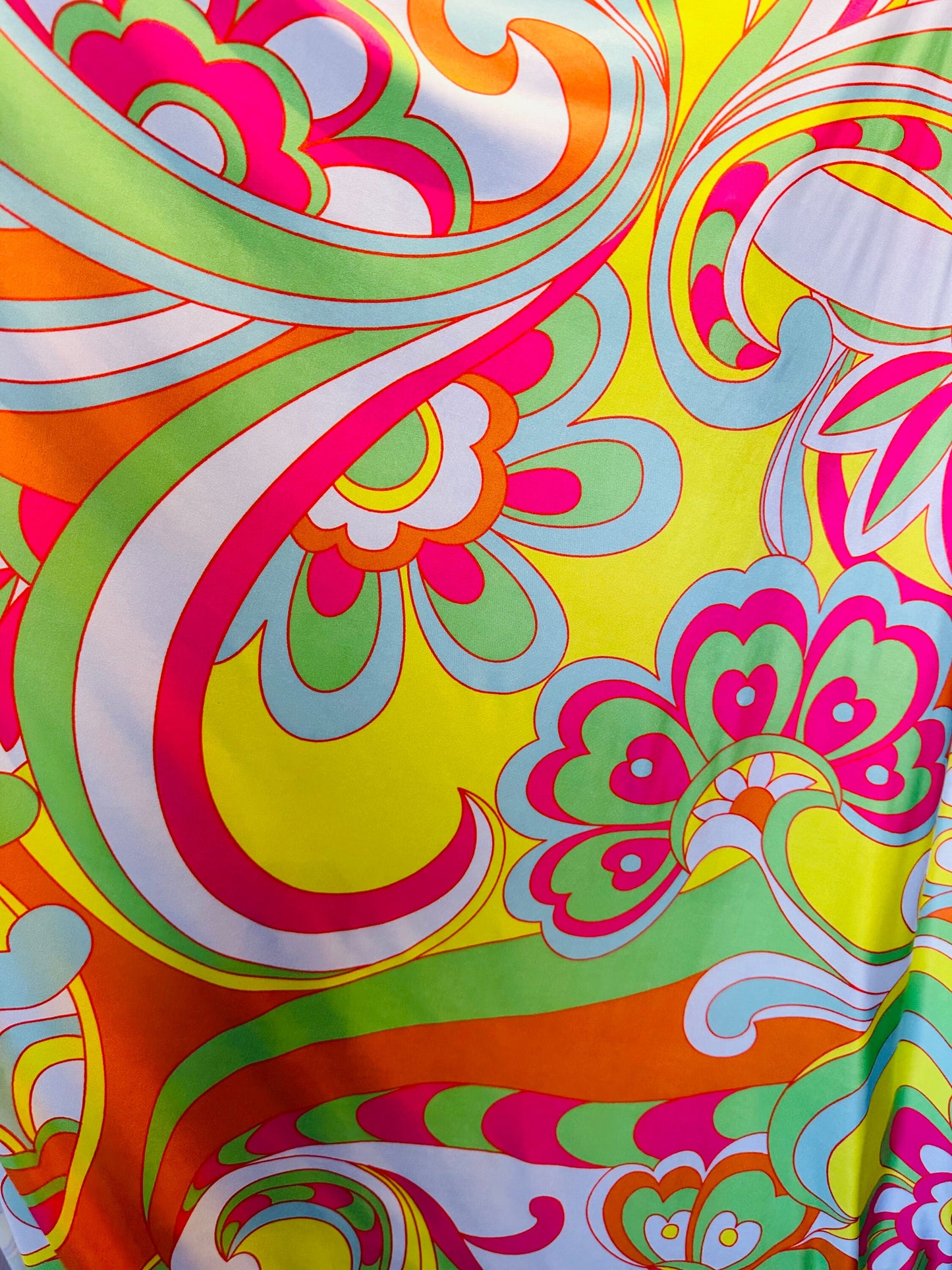 New floral design pastel colors print on poly spandex light weight 4-way stretch 58/60”