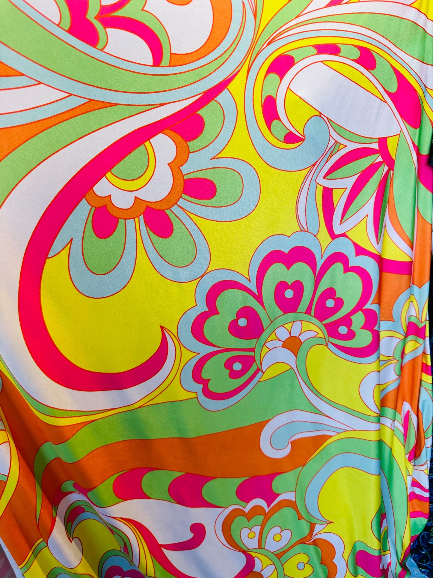 New floral design pastel colors print on poly spandex light weight 4-way stretch 58/60”