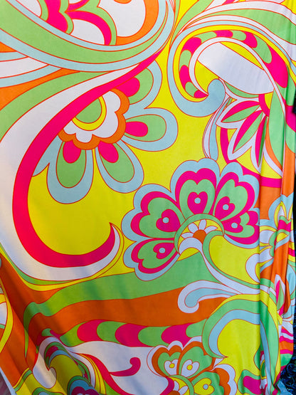 New floral design pastel colors print on poly spandex light weight 4-way stretch 58/60”