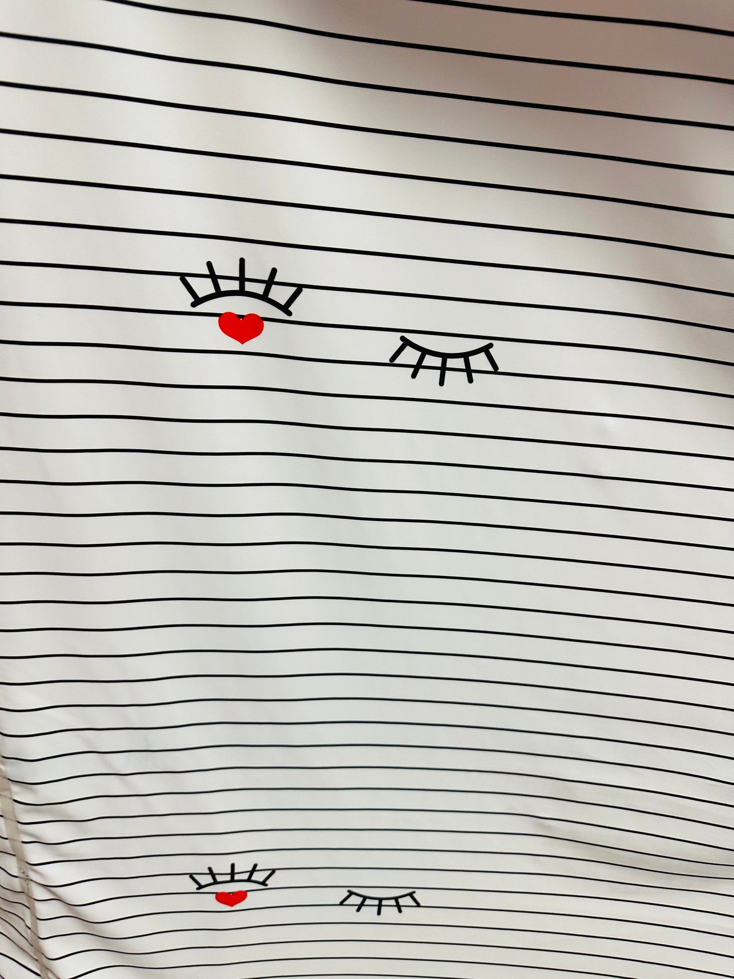 Pin stripes design with eyelashes print on great quality of nylon spandex 4-way stretch 58/60” High quality fabrics by AlexLAFabrics