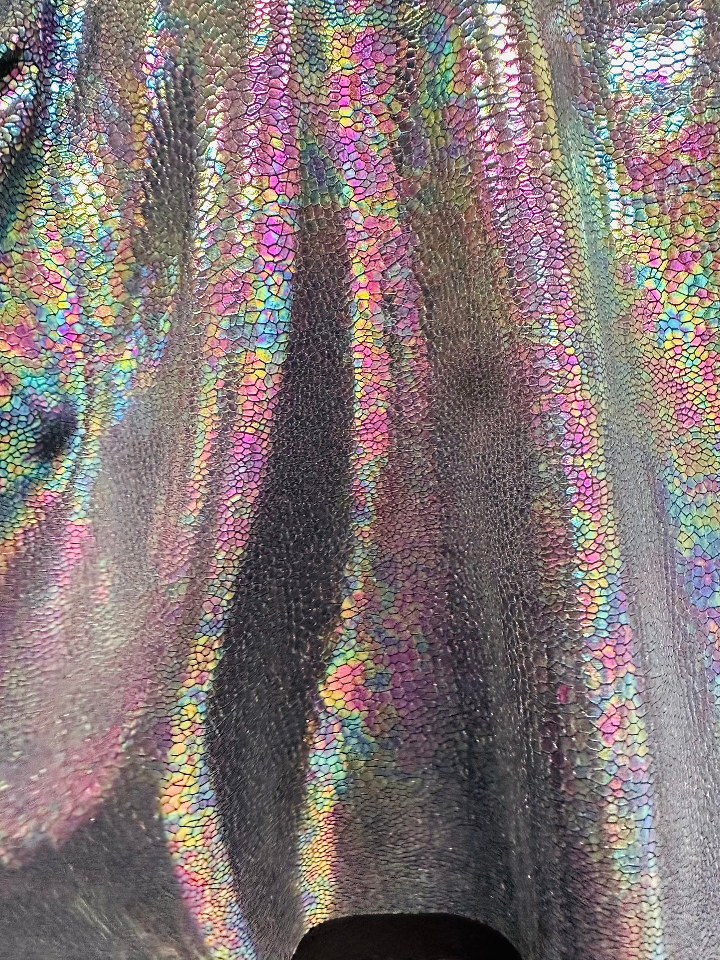 Reptile design hologram metallic nylon spandex 4-way stretch 58/60” High quality fabrics by AlexLAFabrics
