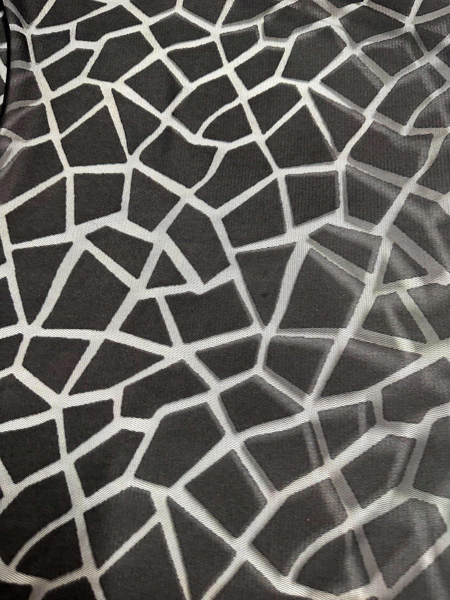 Giraffe exotic design on burnout power mesh 4-way stretch 58/60”